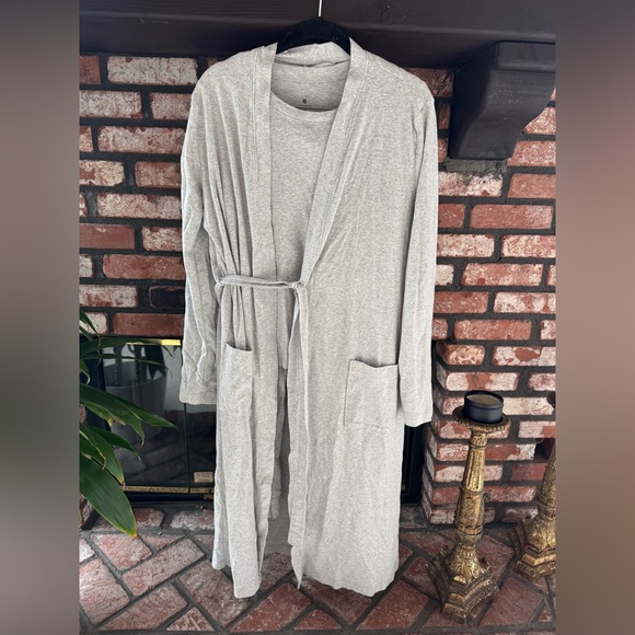 Under the Canopy 3 Piece Lounge Pajama Set Set: Robe, Pants, Long Sleeve Shirt - Picture 2 of 8